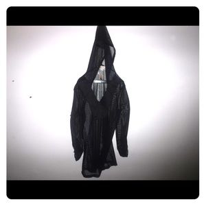 Hooded, Mesh, Blouse